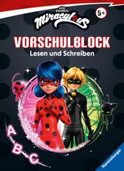 Miraculous Mein Vorschulblock Lesen und Schreiben - Konzentration, Erstes Lesen und Schreiben und Rätseln ab 5 Jahren -