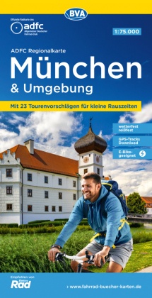 ADFC-Regionalkarte München und Umgebung, 1:75.000, mit Tagestourenvorschlägen, reiß- und wetterfest, E-Bike-geeignet, GP