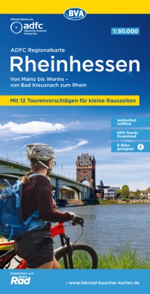 ADFC-Regionalkarte Rheinhessen, 1:50.000, mit Tagestourenvorschlägen, reiß- und wetterfest, E-Bike-geeignet, GPS-Tracks