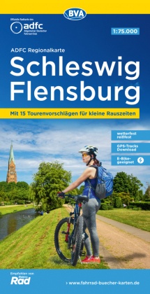 ADFC-Regionalkarte Schleswig Flensburg, 1:75.000, mit Tagestourenvorschlägen, reiß- und wetterfest, E-Bike-geeignet, GPS