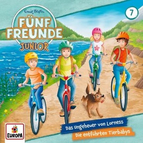 Fünf Freunde JUNIOR: Das Ungeheuer von Lorness / Die entführten Tierbabys, 1 Audio-CD