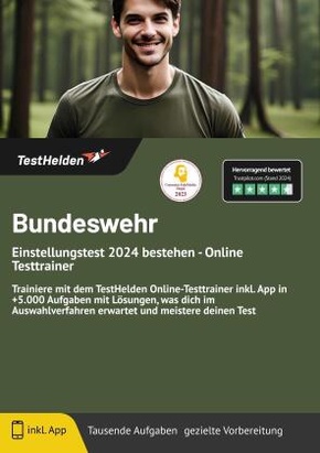 Bundeswehr Einstellungstest 2024 bestehen - Online Testtrainer - Trainiere mit dem TestHelden Online-Testtrainer inkl. A