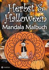 Herbst Mandala Malbuch für Erwachsene Halloween Mandalas Malblock Frauen, Mädchen, Kinder