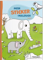 Mein Sticker-Malbuch. Zootiere