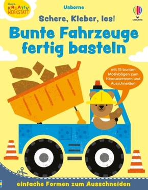 Kleine Kreativ-Werkstatt: Schere, Kleber, los! Bunte Fahrzeuge fertig basteln