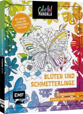 Colorful Mandala - Blüten und Schmetterlinge