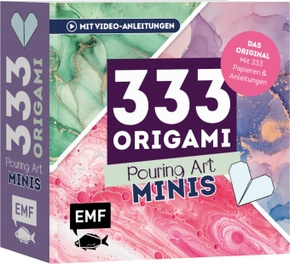 333 Origami Minis - Pouring Art - Dein dekorativer Wendeblock zum kreativen Falten & Notieren