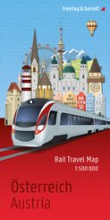 freytag & berndt Rail Travel Map &Ouml;sterreich 1:500.000