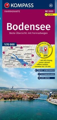 KOMPASS Fahrradkarte 3333 Bodensee 1:70.000