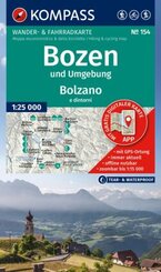 KOMPASS Wanderkarte 154 Bozen und Umgebung / Bolzano e dintorni 1:25.000