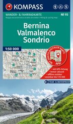 KOMPASS Wanderkarte 93 Bernina, Valmalenco, Sondrio 1:50.000