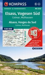 KOMPASS Wanderkarten-Set 2222 Elsass, Vogesen Süd / Alsace, Vosges du Sud, Colmar, Mülhausen / Mulhouse (2 Karten) 1:50.