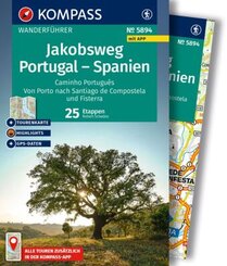 KOMPASS Wanderführer Jakobsweg Portugal - Spanien, 25 Etappen mit Extra-Tourenkarte