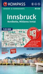 KOMPASS Wanderkarte 036 Innsbruck, Nordkette, Mittleres Inntal 1:35.000