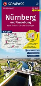 KOMPASS Fahrradkarte 3343 Nürnberg und Umgebung 1:70.000