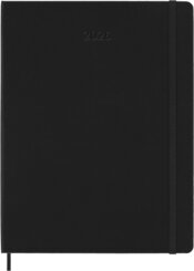 Moleskine 12 Monate Wochen Notizkalender 2026, XL, 1 Wo = 1 Seite, rechts linierte Seite, fester Einband, Schwarz
