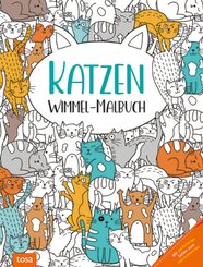 Katzen - Wimmel-Malbuch