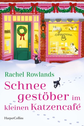 Schneegestöber im kleinen Katzencafé