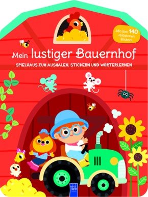 Mein lustiger Bauernhof - Spielhaus zum Ausmalen, Stickern und Wörter lerner