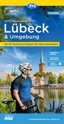 ADFC-Regionalkarte Lübeck und Umgebung, 1:75.000, mit Tagestourenvorschlägen, reiß- und wetterfest, E-Bike-geeignet, GPS