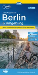 ADFC-Regionalkarte Berlin und Umgebung, 1:75.000, mit Tagestourenvorschlägen, reiß- und wetterfest, E-Bike-geeignet, mit