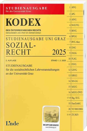 KODEX Studienausgabe Sozialrecht Graz 2025