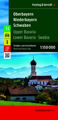 freytag & berndt Stra&szlig;enkarte Oberbayern - Niederbayern - Schwaben 1:150.000
