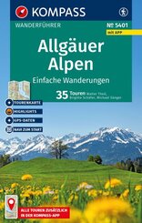 KOMPASS Wanderführer Allgäuer Alpen, einfache Wanderungen, 35 Touren mit Extra-Tourenkarte