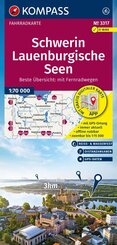 KOMPASS Fahrradkarte 3317 Schwerin, Lauenburgische Seen 1:70.000