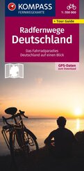 KOMPASS Radfernwegekarte Radfernwege Deutschland 1:550.000