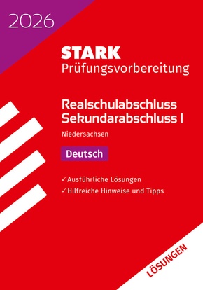 STARK Lösungen zu Deutsch - Realschulabschluss 2026 Niedersachsen - Prüfungsvorbereitung