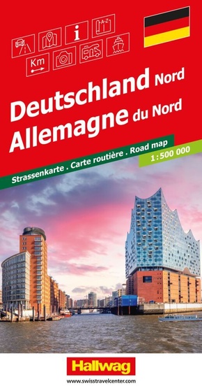 Hallwag Strassenkarte Deutschland Nord 1:500.000