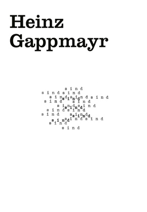 Cahier #1: Heinz Gappmayr