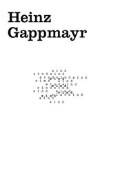 Cahier #1: Heinz Gappmayr