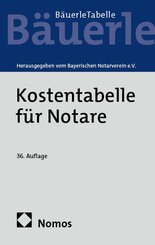 Kostentabelle f&uuml;r Notare