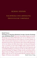 Nachtragsband zum Vortragswerk: &Ouml;ffentliche Vortr&auml;ge. Einzelne Nachtr&auml;ge zum schriftlichen Werk