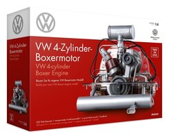 FRANZIS 67308 - Originalgetreuer 200-Teile-VW-Boxermotorbausatz, Soundmodul mit originalem VW-K&auml;fer und Bulli-Sound, hochwertiges Wendebuch mit Bauanleitung f&uuml;r beide Modellversionen sowie Hintergrundinformationen