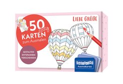 50 cozy Karten zum Ausmalen - Liebe Gr&uuml;&szlig;e