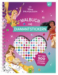 Disney Prinzessin Malbuch mit Diamantstickern | Malspa&szlig; mit &uuml;ber 500 funkelnden Glitzersteinen