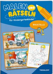 Malen und R&auml;tseln f&uuml;r Kindergartenkinder. Baustelle