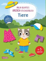 Mein buntes Anzieh-Stickerbuch: Tiere