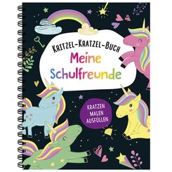 Kritzel-Kratzel-Buch Meine Schulfreunde (Einh&ouml;rner)