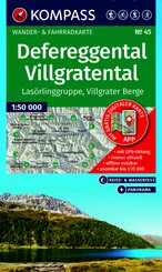 KOMPASS Wanderkarte 45 Defereggental, Villgratental, Las&ouml;rlinggruppe, Villgrater Berge 1:50.000