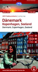 BVA ADFC Radtourenkarte D&auml;nemark, Kopenhagen, Seeland/Denmark, Copenhagen, Zealand 1:150.000