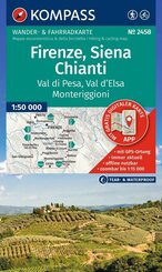 KOMPASS Wanderkarte 2458 Firenze, Siena, Chianti, Val di Pesa, Val d'Elsa, Monteriggioni 1:50.000