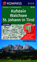 KOMPASS Wanderkarte 09 Kufstein, Walchsee, St. Johann in Tirol 1:25.000