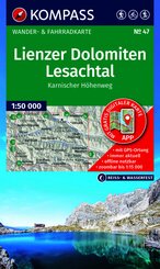 KOMPASS Wanderkarte 47 Lienzer Dolomiten, Lesachtal, Karnischer H&ouml;henweg 1:50.000