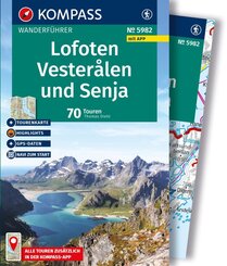 KOMPASS Wanderf&uuml;hrer Lofoten, Vester&aring;len und Senja, 70 Touren mit Extra-Tourenkarte