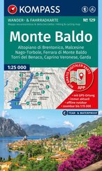 KOMPASS Wanderkarte 129 Monte Baldo, Malcesine, Nago-Torbole, Garda 1:25.000
