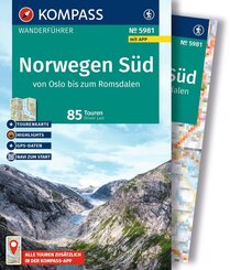 KOMPASS Wanderf&uuml;hrer Norwegen S&uuml;d, von Oslo bis zum Romsdalen, 85 Touren mit Extra-Tourenkarte
